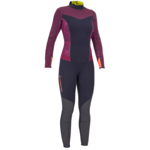 Dámska kombinéza z neoprénu 3/2 mm Dinghy 500 šité/lepené švy fialovo-čierna TRIBORD