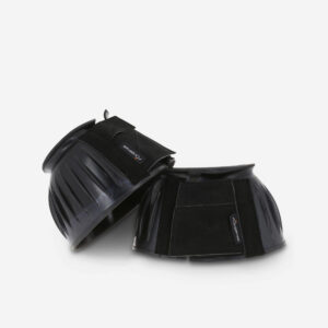 Jazdecké gumené zvony 100 pre kone a poníky čierne 2 ks FOUGANZA