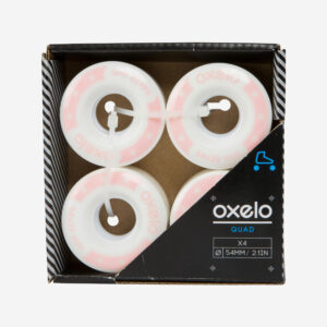 Kolieska na dvojradové kolieskové korčule 54 mm 85A 4 ks biele OXELO