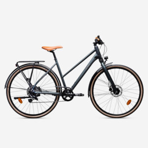 Mestský bicykel LD 900 na dlhé trasy s nízkym rámom tmavozelený ELOPS