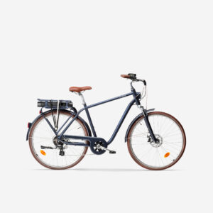 Mestský elektrický bicykel Elops 900 s vysokým rámom námornícky modrý ELOPS
