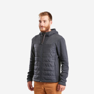 Pánska hybridná turistická mikina s kapucňou NH100 QUECHUA