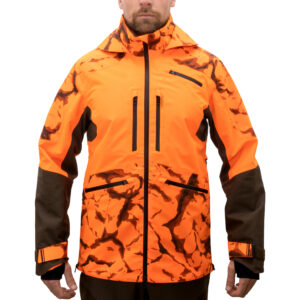 Poľovnícka odolná nepremokavá bunda Supertrack 900 Light oranžová reflexná SOLOGNAC