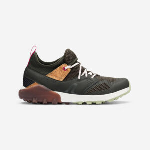 Priedušná obuv NW 500 na nordic walking zelená kaki NEWFEEL