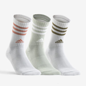 ADIDAS vysoké športové ponožky bielo-sivé s pásikmi 3 páry ADIDAS