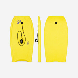 Bodyboard 100 pre začiatočníkov predtvarovaný žltý OLAIAN