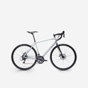 Cestný bicykel RC120 s kotúčovými brzdami sivý TRIBAN