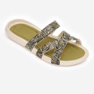 Dámske plavecké šľapky Slap 500 béžovo-olivové NABAIJI