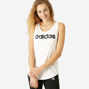 Dámske tielko na fitnes biele ADIDAS