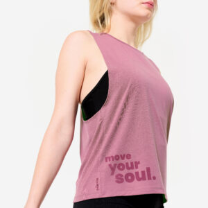 Dámske tielko na moderný tanec so širokými prieramkami fialové DOMYOS