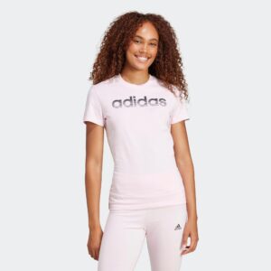 Dámske tričko s potlačou loga Adidas – ružové ADIDAS