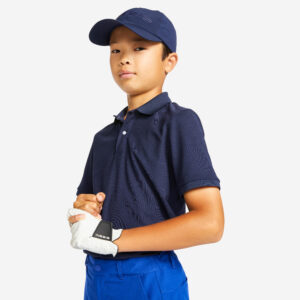 Detská golfová polokošeľa do mierneho počasia tmavomodrá INESIS
