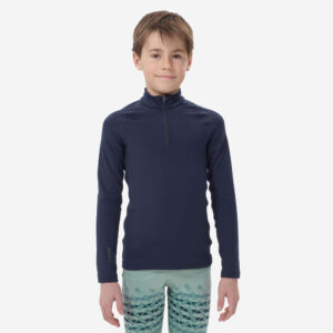 Detské lyžiarske spodné tričko BL500 1/2 zips modré WEDZE