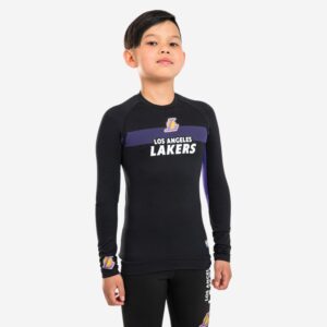 Detské spodné tričko NBA Lakers s dlhým rukávom čierne TARMAK