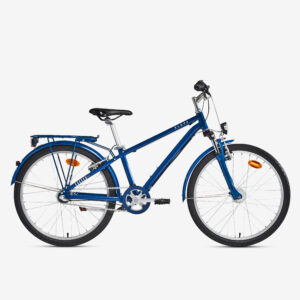 Detský mestský bicykel Hoprider 900 9 – 12 rokov tmavomodrý BTWIN