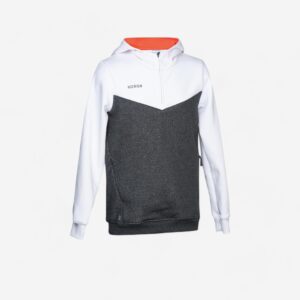 Dievčenská mikina na pozemný hokej FH500 bielo-ružová KOROK