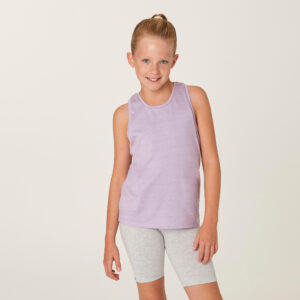 Dievčenské bavlnené tielko 500 fialové DECATHLON