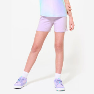 Dievčenské krátke šortky na cvičenie fialové DOMYOS