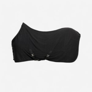 Fleecová stajňová deka Basic pre kone a poníky čierna FOUGANZA