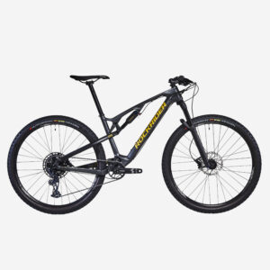 Horský bicykel XC 500 S s hliníkovým a karbónovým rámom sivý ROCKRIDER