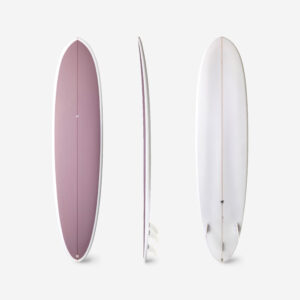 Hybridná surfovacia doska zo živice 8' s 3 plutvičkami fialová OLAIAN