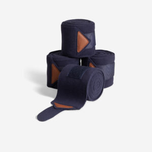 Jazdecké ochranné bandáže pre kone a poníky tmavomodré 4 ks FOUGANZA