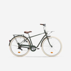 Mestský bicykel Elops 520 s vysokým rámom kaki ELOPS