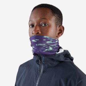 Multifunkčný bežecký nákrčník/čelenka unisex fialový KIPRUN