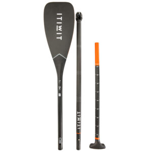 Nastaviteľné karbónové pádlo 900 na paddleboard 170 – 210 cm čierne ITIWIT