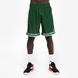 Obojstranné basketbalové šortky SHR-500 béžové/zelené KIPSTA