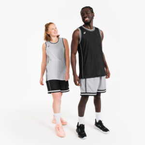 Obojstranný basketbalový dres TKR-500 čierny a biely KIPSTA
