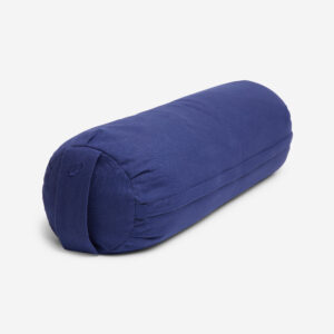 Okrúhly bolster na jogu s výplňou zo špaldy tmavomodrý KIMJALY