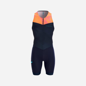 Pánska trojkombinéza na triatlon SD na krátke vzdialenosti modro-oranžová VAN RYSEL