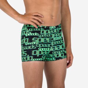 Pánske boxerkové plavky SPEEDO čierno-zelené s potlačou SPEEDO