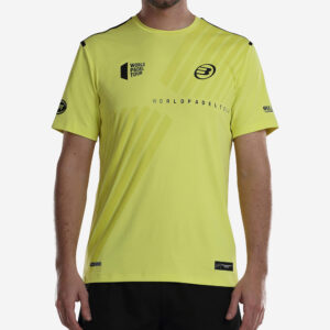 Pánske tričko na padel Logro krátky rukáv žlté BULLPADEL