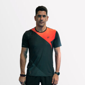 Pánske tričko na padel Pro krátky rukáv Maxi Sanchez červené KUIKMA