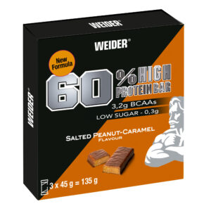 Proteínová tyčinka Weider 60 % karamel arašidové maslo 3 ks WEIDER