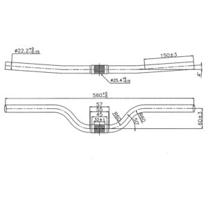 Riadidlá 620 mm 25