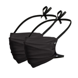 Sada 2 ochranných prateľných rúšok Covid-19 pre dospelých čierne BTWIN