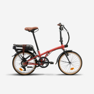 Skladací elektrobicykel E FOLD 500 tehlovo-červený BTWIN