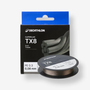 Splietaná šnúra na prívlač 8 vlákien TX8 sivá CAPERLAN