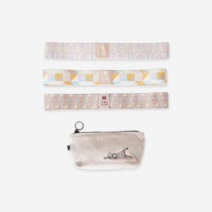 Súprava 3 mini elastických textilných gúm na fitness odolnosť 5-6-7 kg DOMYOS