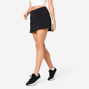 Tvarujúca dámska sukňa s vysokým pásom čierna DOMYOS