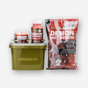 Zoznamovacie balenie 800 g boilies Hot Demon + Pop up + Booster + vedro STARBAITS