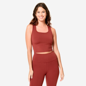 Dámske tielko na fitness s efektom druhej kože DECATHLON