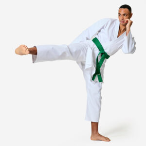 Ľahké a priliehavé kimono na karate biele OUTSHOCK