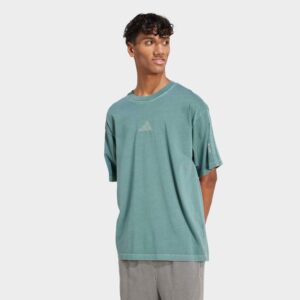 ADIDAS ALL SZN tričko s vyblednutým vzhľadom zelené ADIDAS