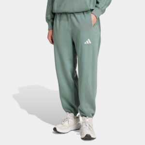 ADIDAS ALL SZN voľné fleecové nohavice s vyblednutým vzhľadom zelené ADIDAS