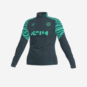 Dámska futbalová mikina Viralto 1/2 zips zelená KIPSTA