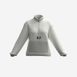 Dámska turistická mikina MH100 sherpa 1/2 zips béžová QUECHUA